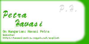 petra havasi business card